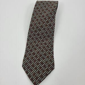 Hugo Boss 100% Italian Silk TIe 56" Printed Green Red